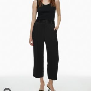 Aritzia Effortless Satin Pants Black Cropped Women's
